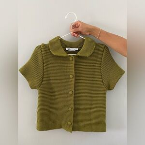 Zara Moss Green Knit Cardigan